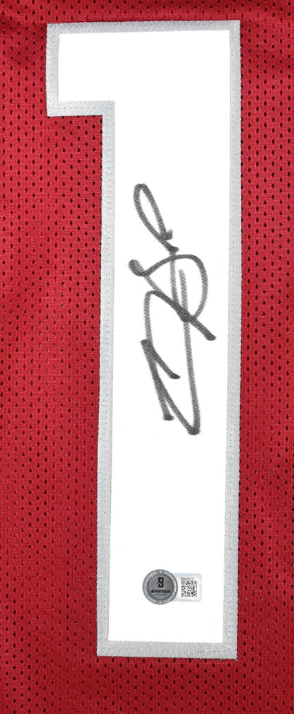 Carson Beck Autographed Red Custom Jersey