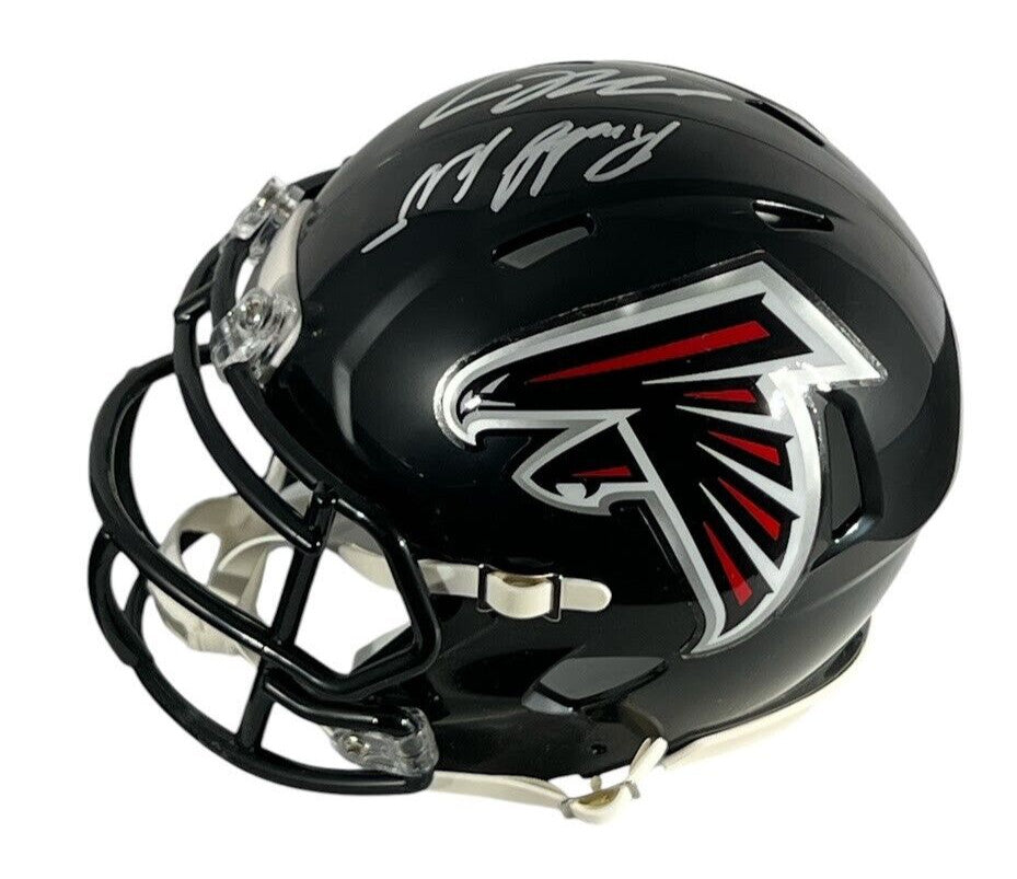 Roddy White & Michael Vick Signed Atlanta Falcons Mini Helmet BAS