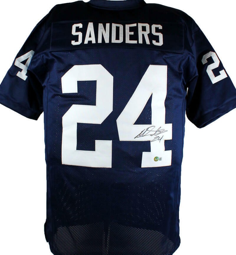Miles Sanders Signed Blue Custom College Style Football Jersey