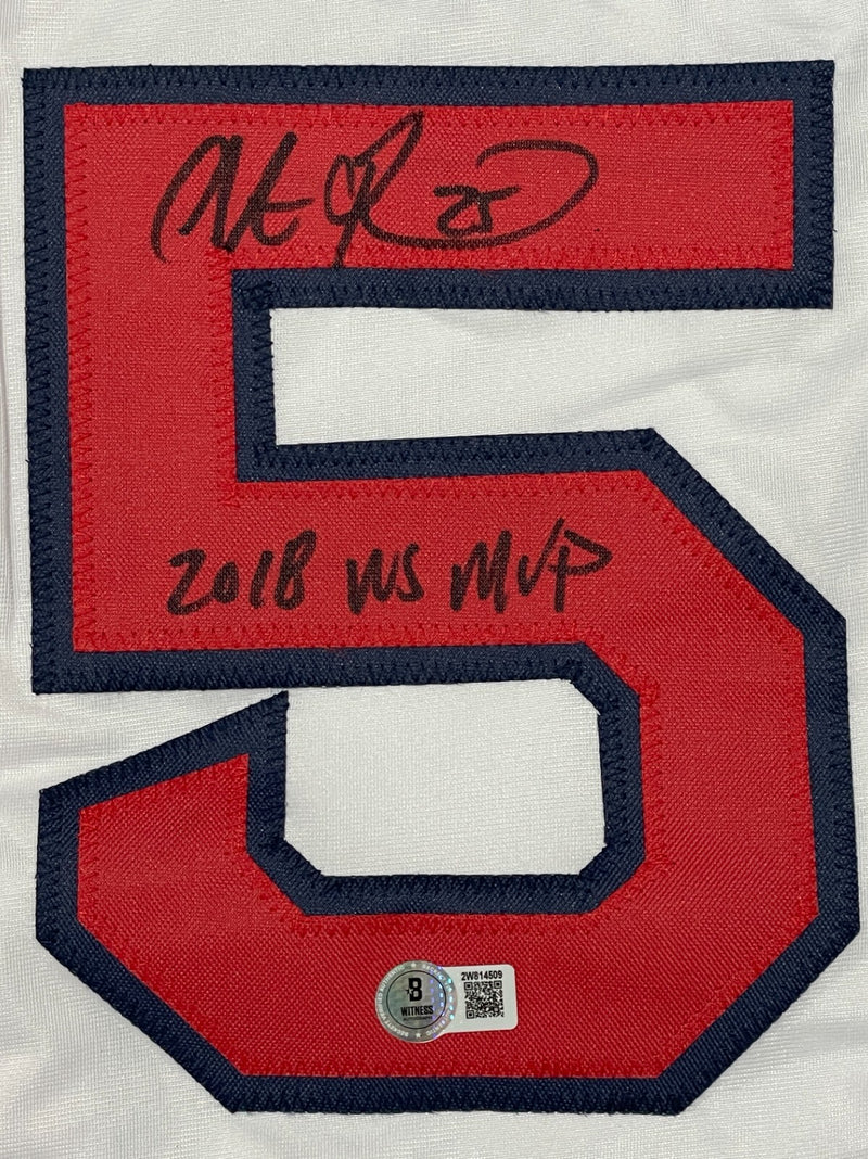 Steve Pearce Signed Boston Red Sox Custom Jersey (2018 WS MVP) BAS