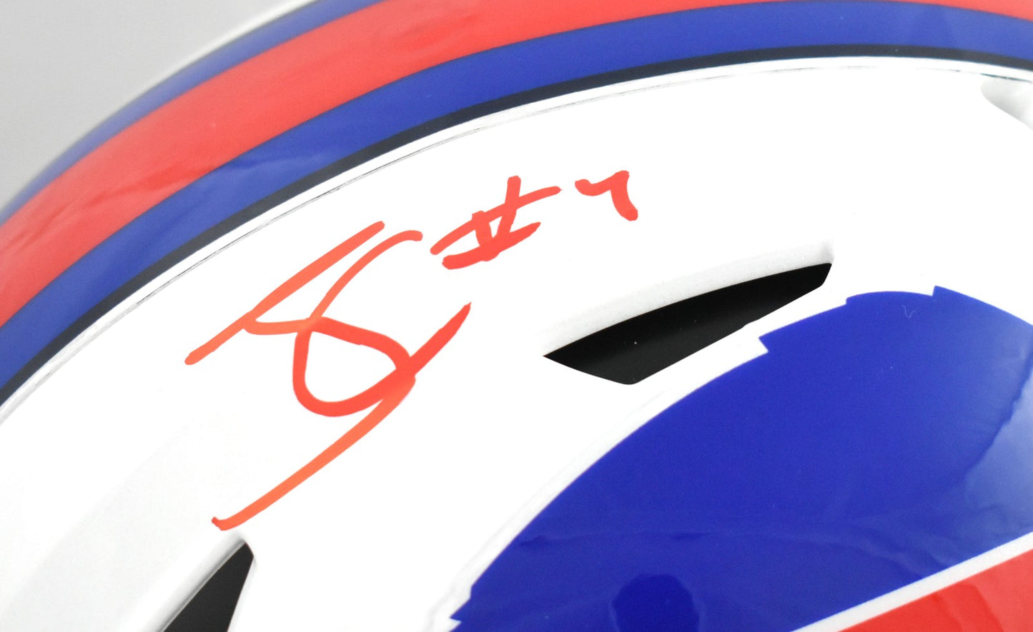 James Cook Autographed Buffalo Bills Full Size Speedflex Helmet - Red