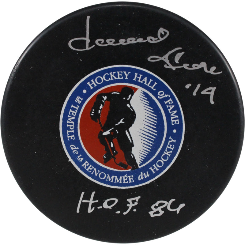 Dave Keon Autographed Hockey Hall of Fame Logo Puck