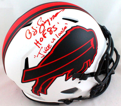 OJ Simpson Autographed Buffalo Bills Lunar Authentic Helmet