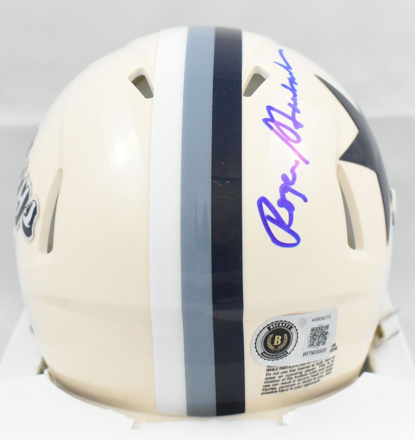 Roger Staubach Autographed Dallas Cowboys Throwback Mini Helmet