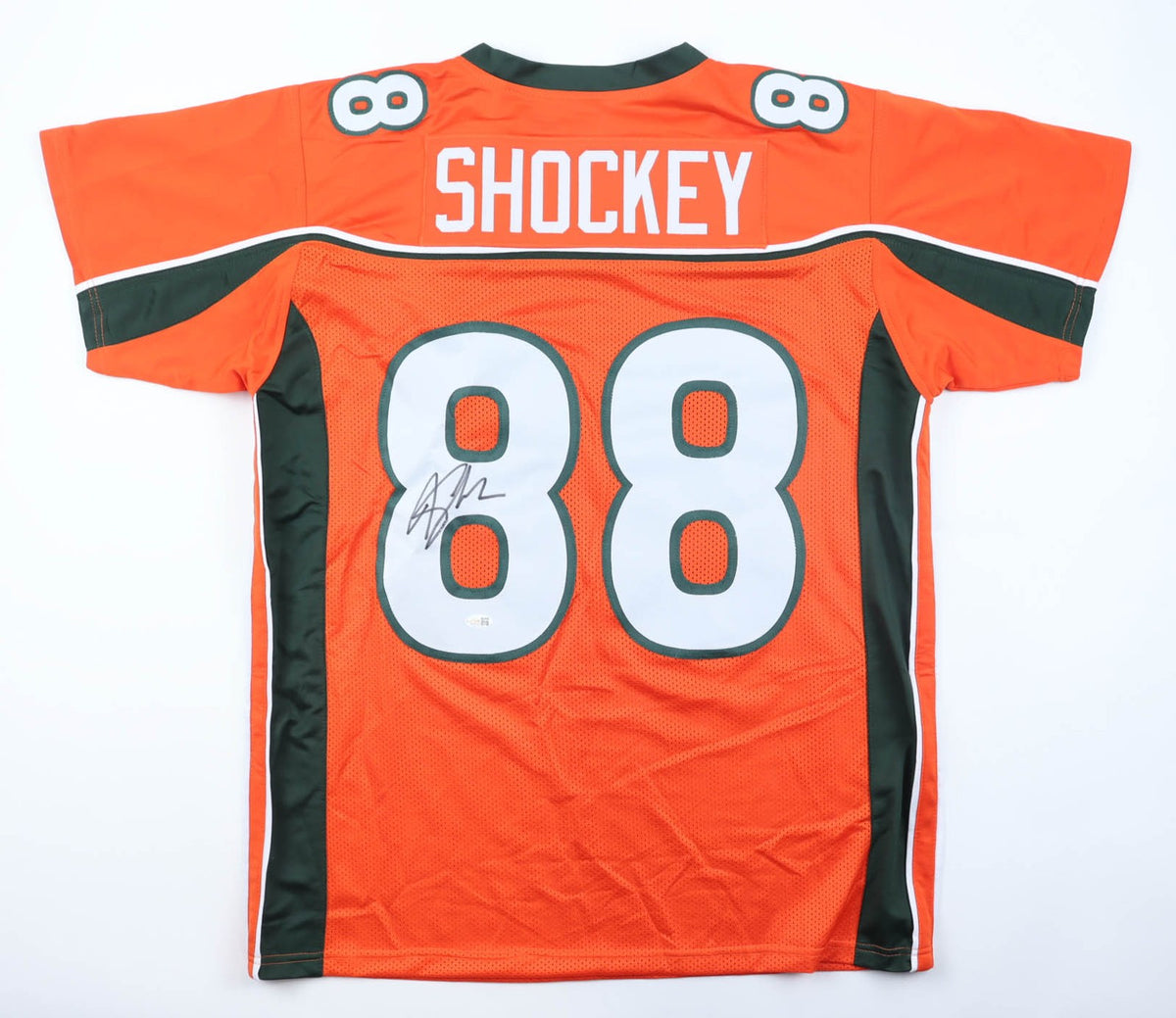 Jeremy Shockey Autographed Miami Hurricanes Custom Jersey (Orange)