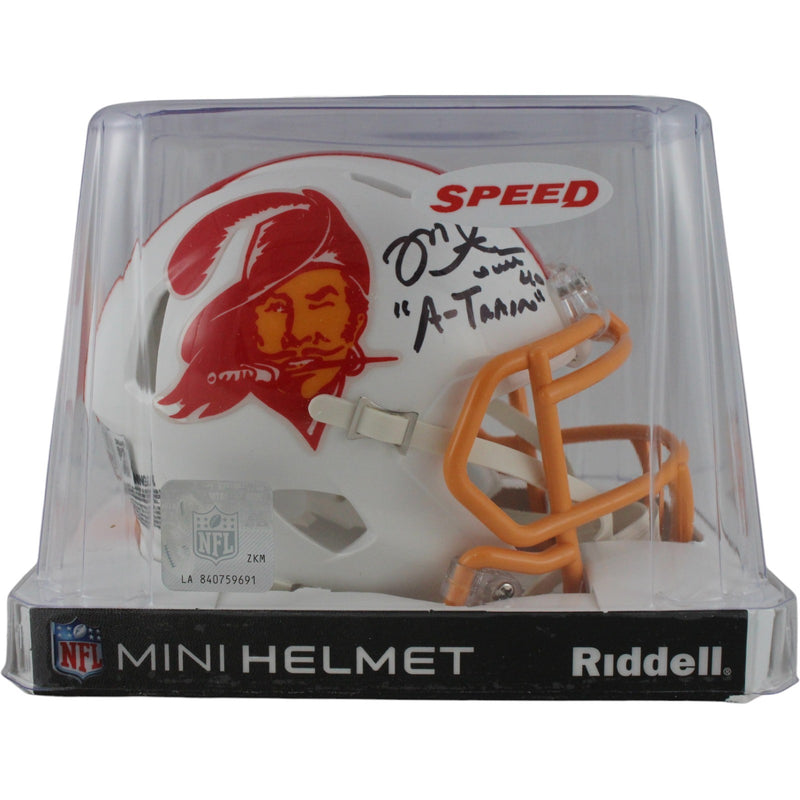 Mike Alstott Signed Tampa Bay Buccaneers Throwback Mini Helmet "A-Train"