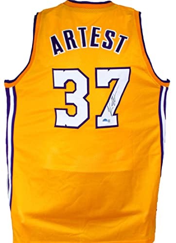 Ron Artest Autographed Los Angeles Lakers Custom Yellow Jersey