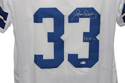 Tony Dorsett Autographed Dallas Cowboys Custom Jersey (HOF Inscription)