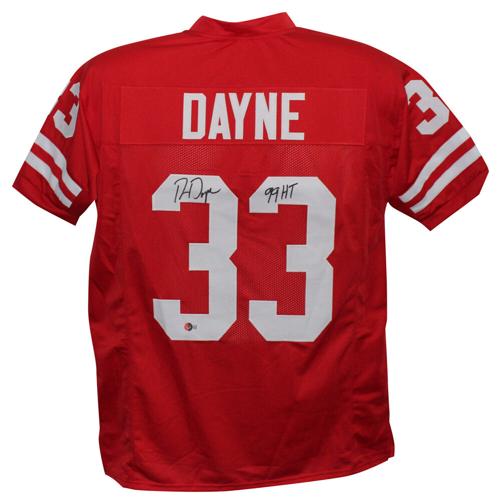 Ron Dayne Autographed Wisconsin Badgers Style Custom Jersey - 99H Inscription