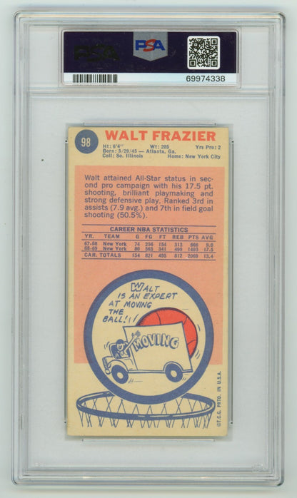 Walt Frazier Signed 1969-70 Topps Rookie Card PSA 6 - New York Knicks