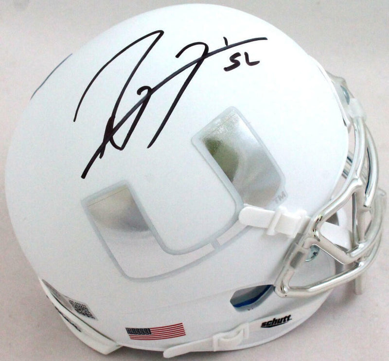 Ray Lewis Signed Miami Hurricanes White Schutt Mini Helmet