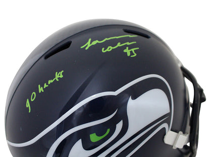 LJ Collier Signed Seattle Seahawks Speed Replica Helmet "Go Hawks" JSA