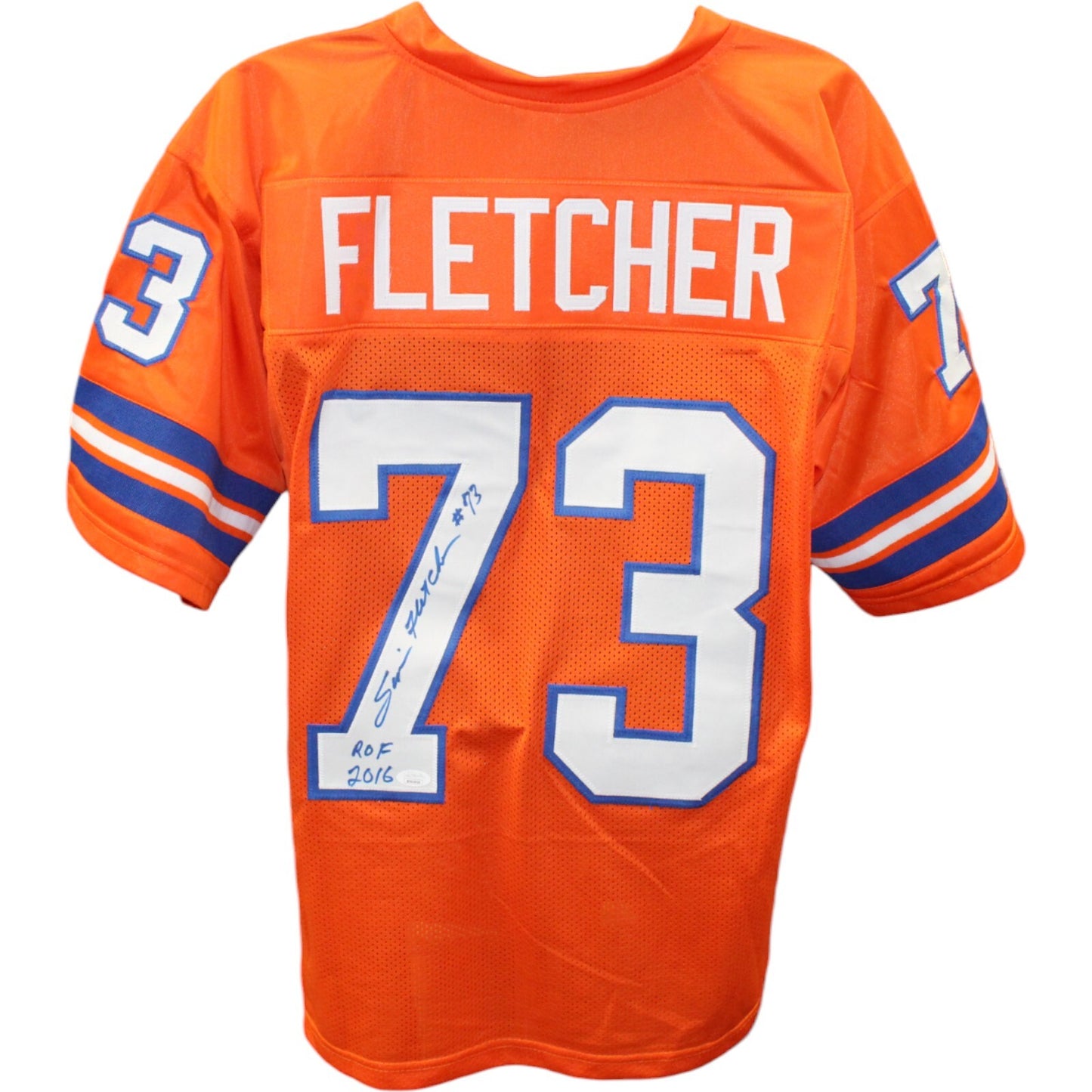 Simon Fletcher Signed Orange Pro Style Football Jersey (ROF '16)