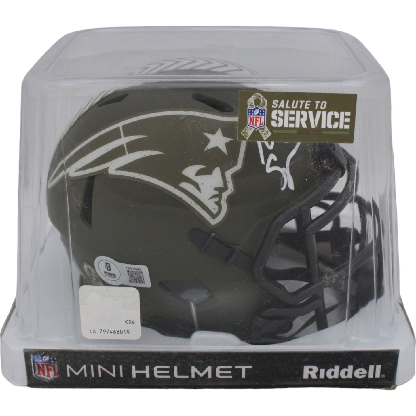 Richard Seymour Signed New England Patriots 2022 Salute to Service Mini Helmet