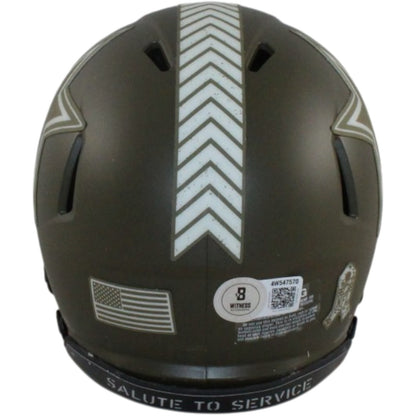 Dak Prescott Signed Dallas Cowboys 2022 Salute to Service Mini Helmet