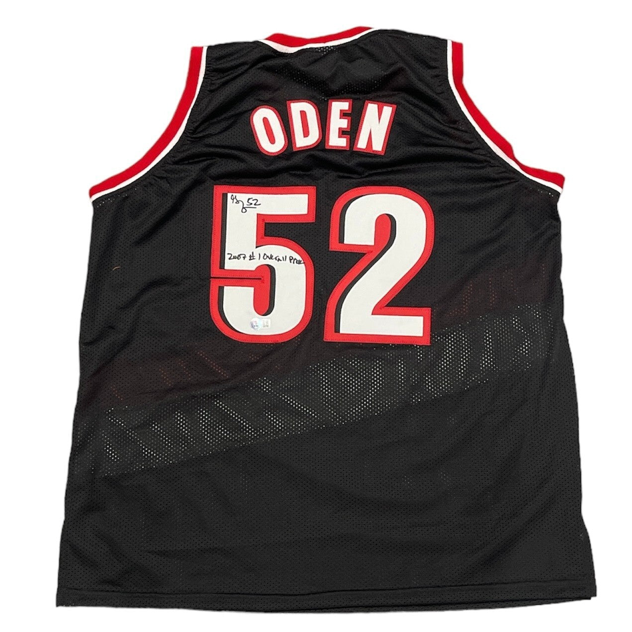 Greg Oden Signed Portland Custom Basketball Jersey (#1 Pick Inscription)