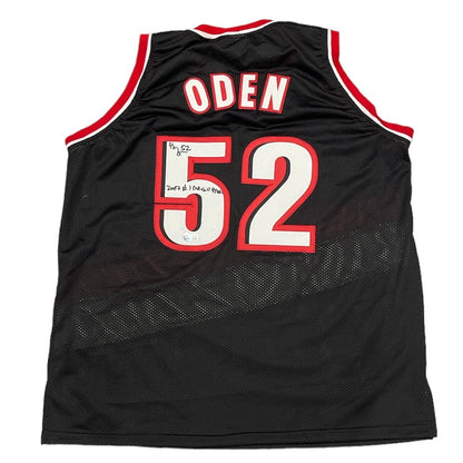 Greg Oden Signed Portland Custom Basketball Jersey (#1 Pick Inscription)