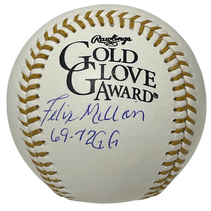 Felix Millan Signed Rawlings Gold Glove Baseball (69-72 GG)