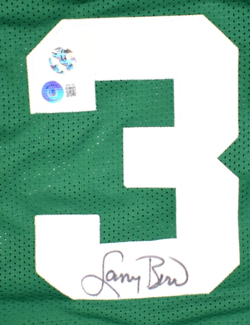 Larry Bird Autographed Green Custom Stat Jersey