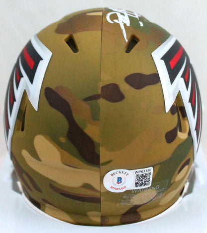 Deion Sanders Signed Atlanta Falcons Camo Speed Mini Helmet