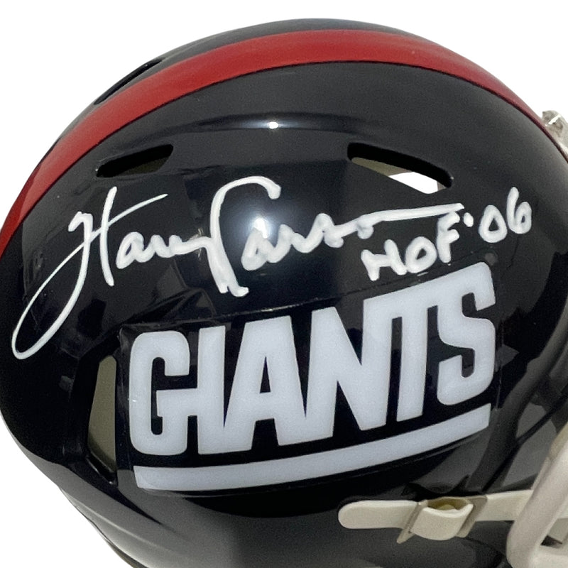 Harry Carson Signed New York Giants Throwback Mini Helmet HOF 06 BAS COA