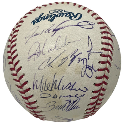 2008 New York Yankees Team Signed Final Season Logo Baseball JSA LOA