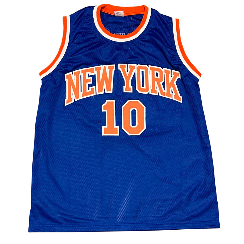 Walt Frazier Signed New York Knicks Custom Basketball Jersey Beckett Witnessed