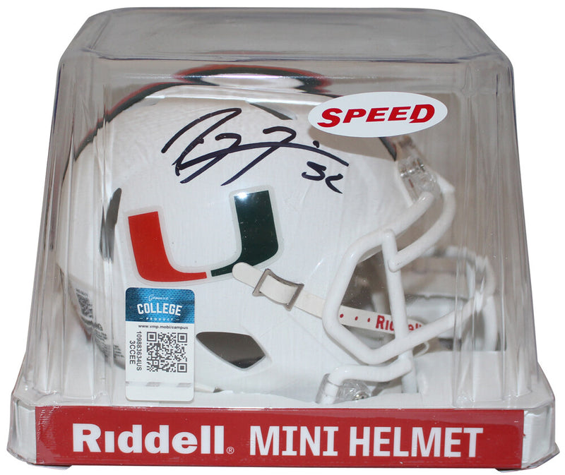 Ray Lewis Signed Miami Hurricanes Riddell Speed Mini Helmet