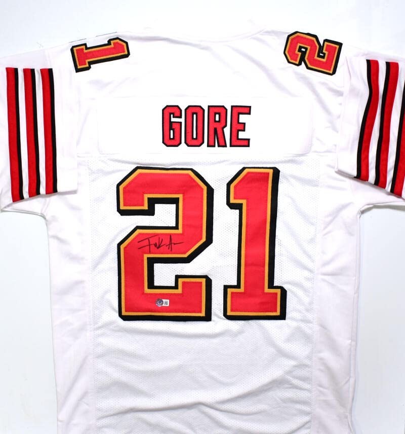 Frank Gore Autographed White Custom Jersey