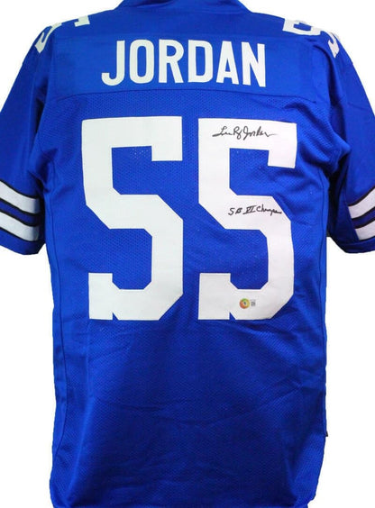 Lee Roy Jordan Signed Dallas Cowboys Custom Blue Jersey