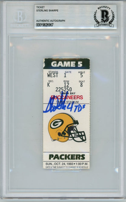 Sterling Sharpe Signed Green Bay Packers Ticket - 10/24/1993