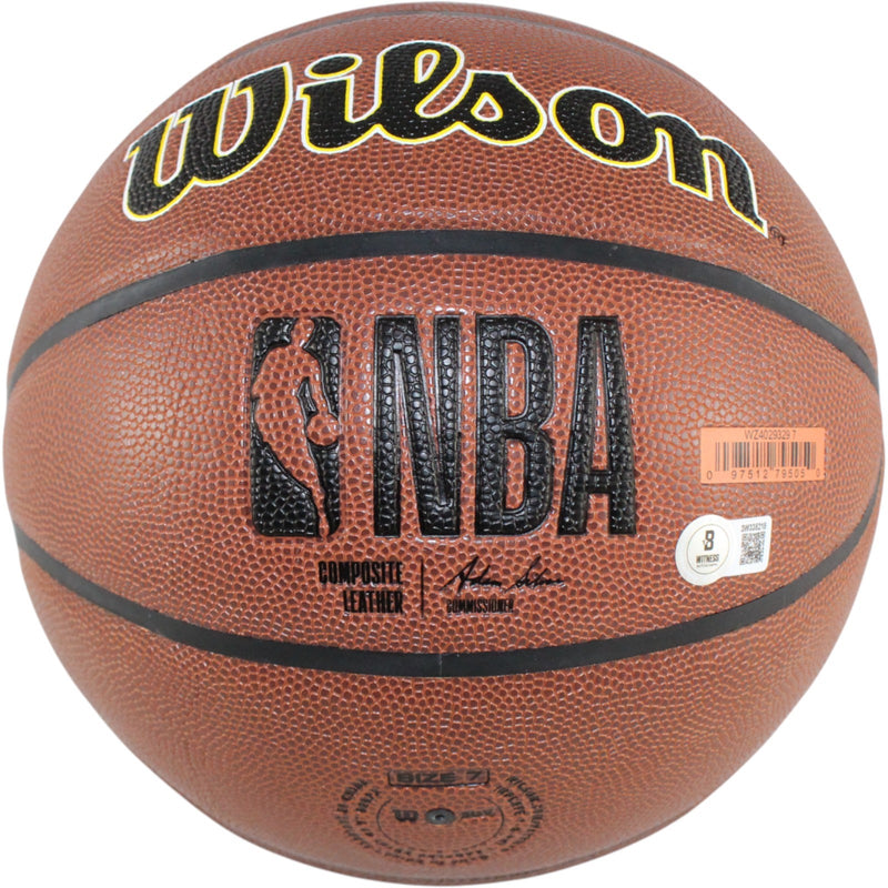 John Stockton Signed Utah Jazz Wilson Logo Basketball