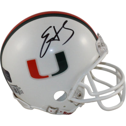 Edgerrin James Signed Miami Hurricanes VSR4 Mini Helmet Beckett