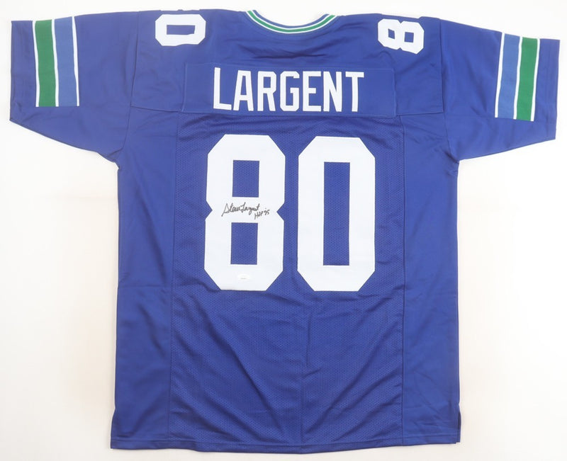 Steve Largent Signed Seattle Seahawks Custom Football Jersey (HOF 95)