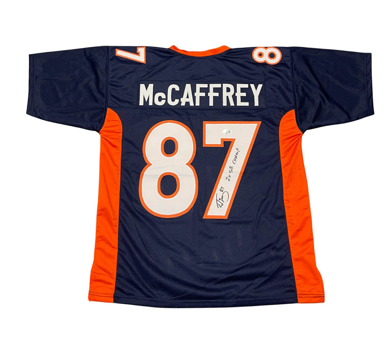 Ed McCaffrey Autographed Denver Broncos Custom Jersey (2x SB Champ)