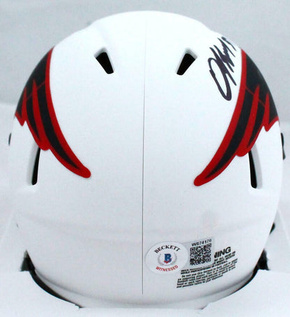 Damien Harris Signed New England Patriots Lunar Speed Mini Helmet