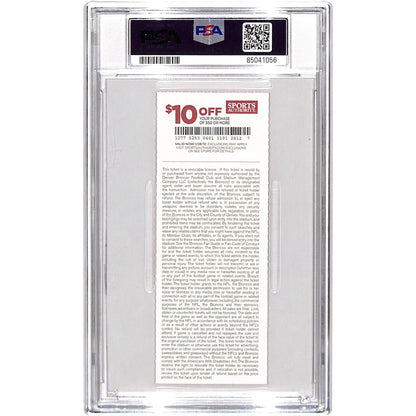 Von Miller Signed Denver Broncos NFL Debut Ticket Stub PSA 10/10