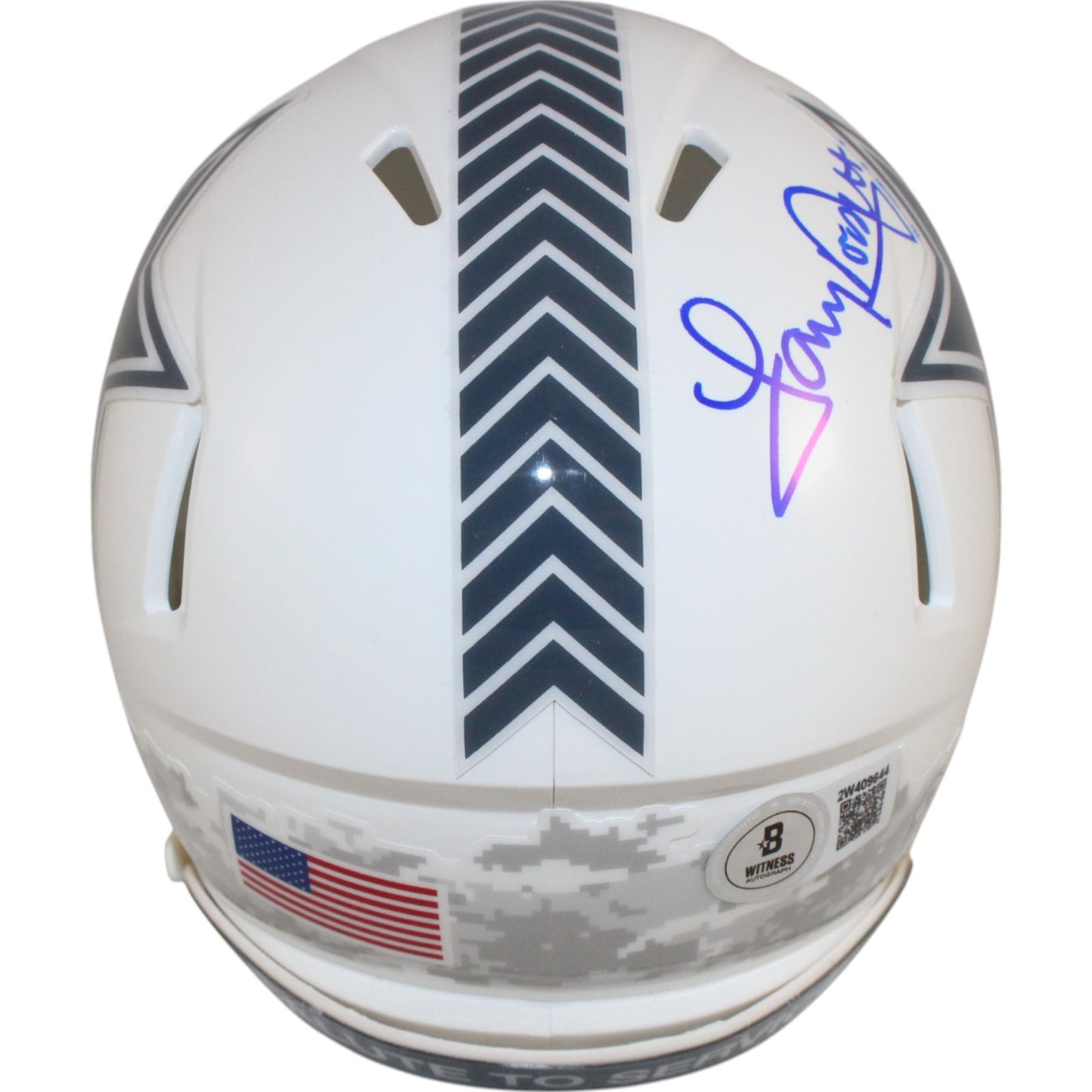 Tony Dorsett Dallas Cowboys Autographed 2024 Salute to Service Mini Helmet