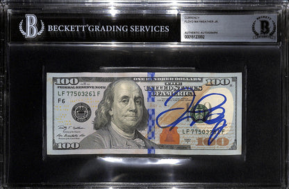 Floyd Mayweather Autographed $100 Bill Slabbed Beckett COA