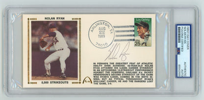 Nolan Ryan Signed 5000th Strikeout First Day Cover PSA Authenticated