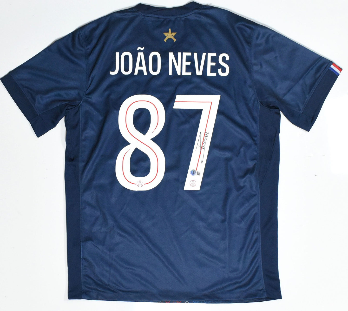 Joao Neves Autographed PSG Home Soccer Jersey