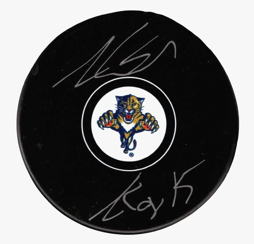 Aaron Ekblad Signed Florida Panthers Puck with "ROY 15" Inscription