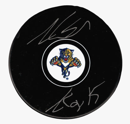 Aaron Ekblad Signed Florida Panthers Puck with "ROY 15" Inscription