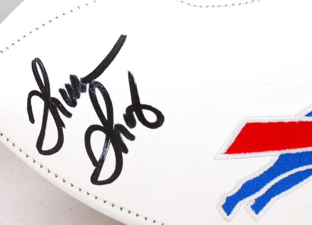 Thurman Thomas Autographed Buffalo Bills Logo Football - Black