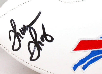 Thurman Thomas Autographed Buffalo Bills Logo Football - Black