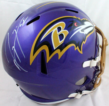 Ray Lewis Autographed Baltimore Ravens Full Size Flash Speed Helmet