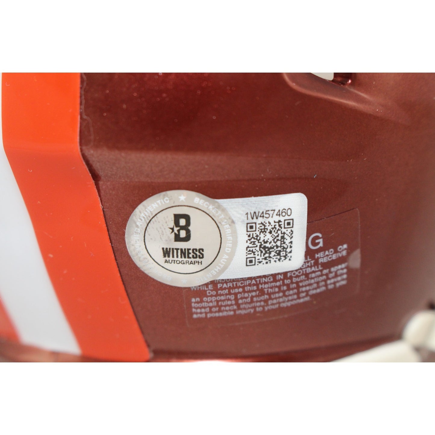 Nick Chubb Cleveland Browns Flash Speed Mini Helmet Beckett COA