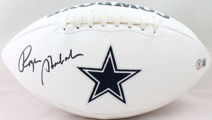 Roger Staubach Autographed Dallas Cowboys Logo Football