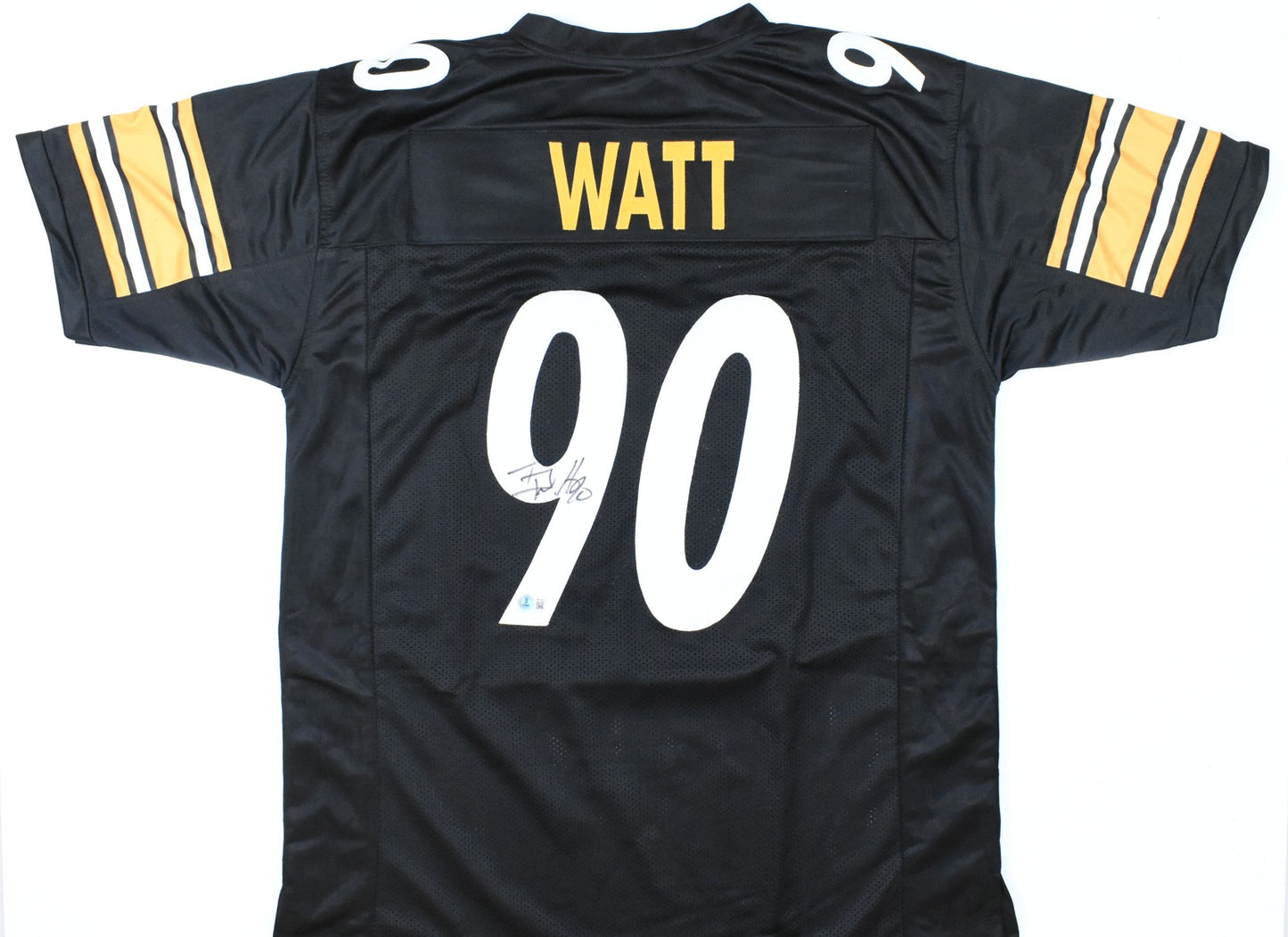 T.J. Watt Autographed Pittsburgh Steelers Custom Black Jersey