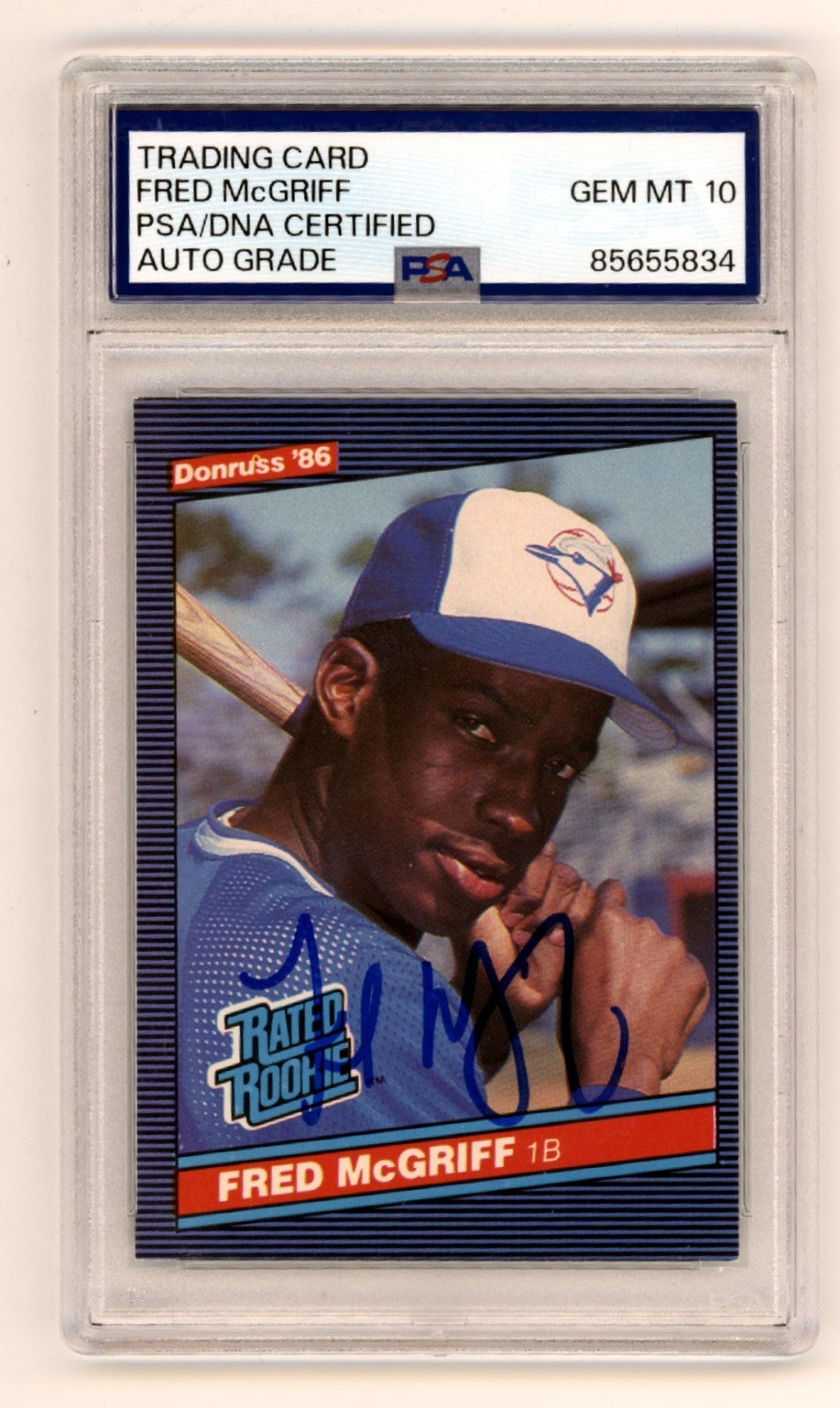 Fred McGriff Signed 1986 Donruss #28 Rookie Card PSA 10 Auto